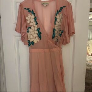 Cleobella Pink Floral Wrap Dress